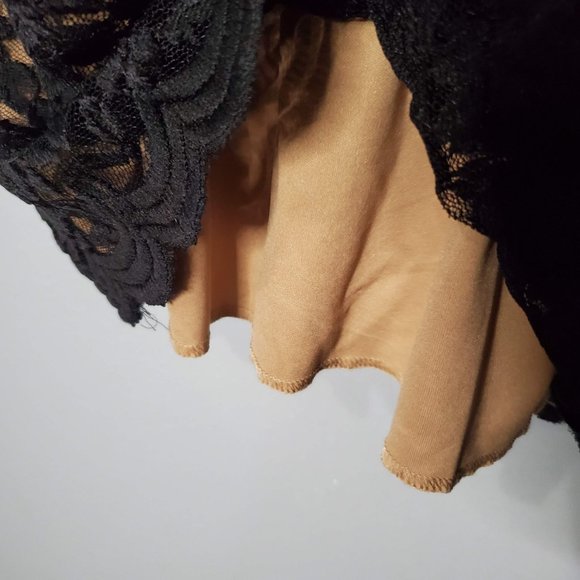NWT Connected Apparel Black Lace, Nude Lined Sleeveless Cocktail Dress, 12 - Picture 4 of 9